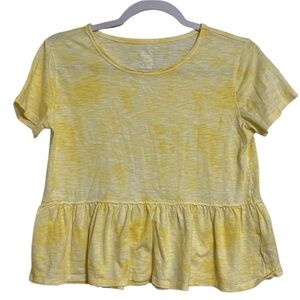 Wonder Nation Girls’ Peplum Top with Short Sleeves, Size XL 14/16